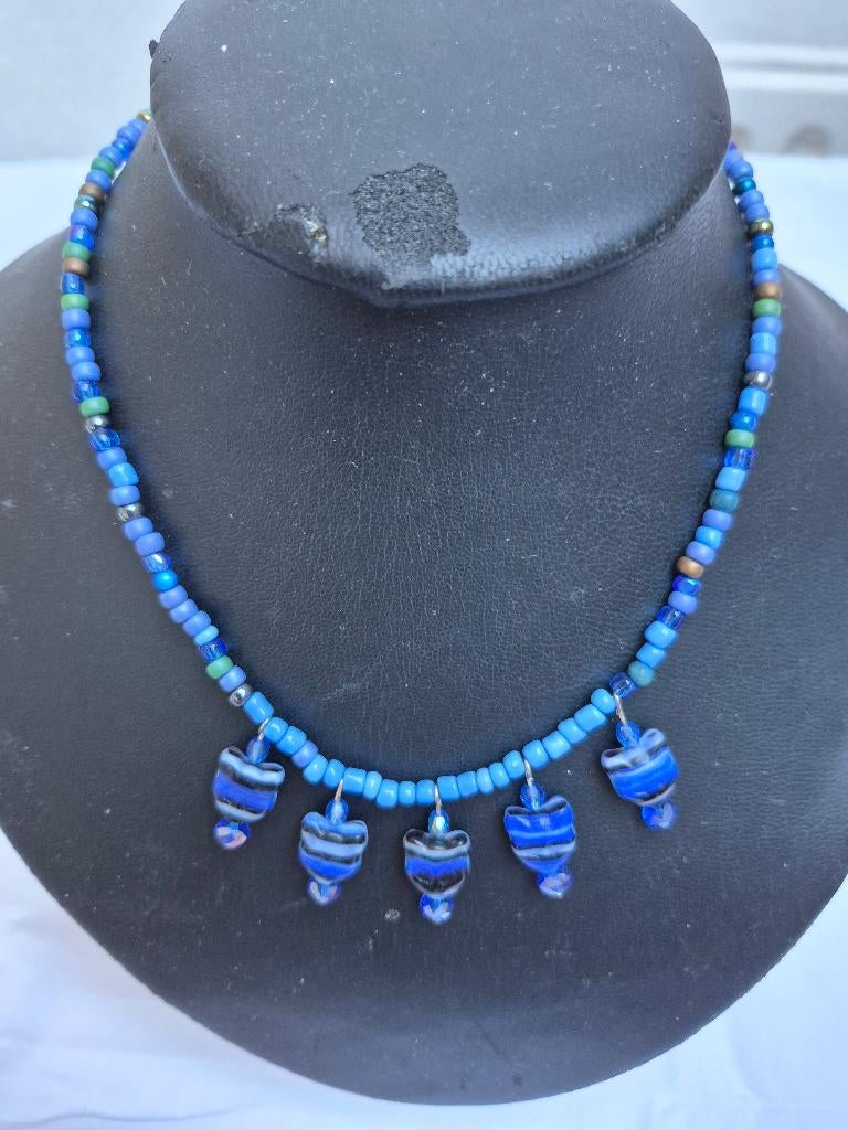 KETTING, Sieraden, Tassen en Uiterlijk, Kettingen, Verzenden, Nieuw, Blauw, Overige materialen