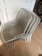 4 Witte Design Tuinstoelen, Huis en Inrichting, Stoelen, Ophalen, Kunststof, Wit, Zo goed als nieuw
