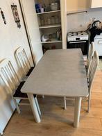 Eettafel met 4 stoelen erbij, 50 tot 100 cm, Rechthoekig, Ophalen