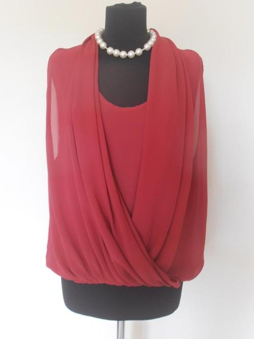 Studio Mo prachtige rode blouse met top - 40, Kleding | Dames, Blouses en Tunieken, Zo goed als nieuw, Maat 38/40 (M), Rood, Verzenden