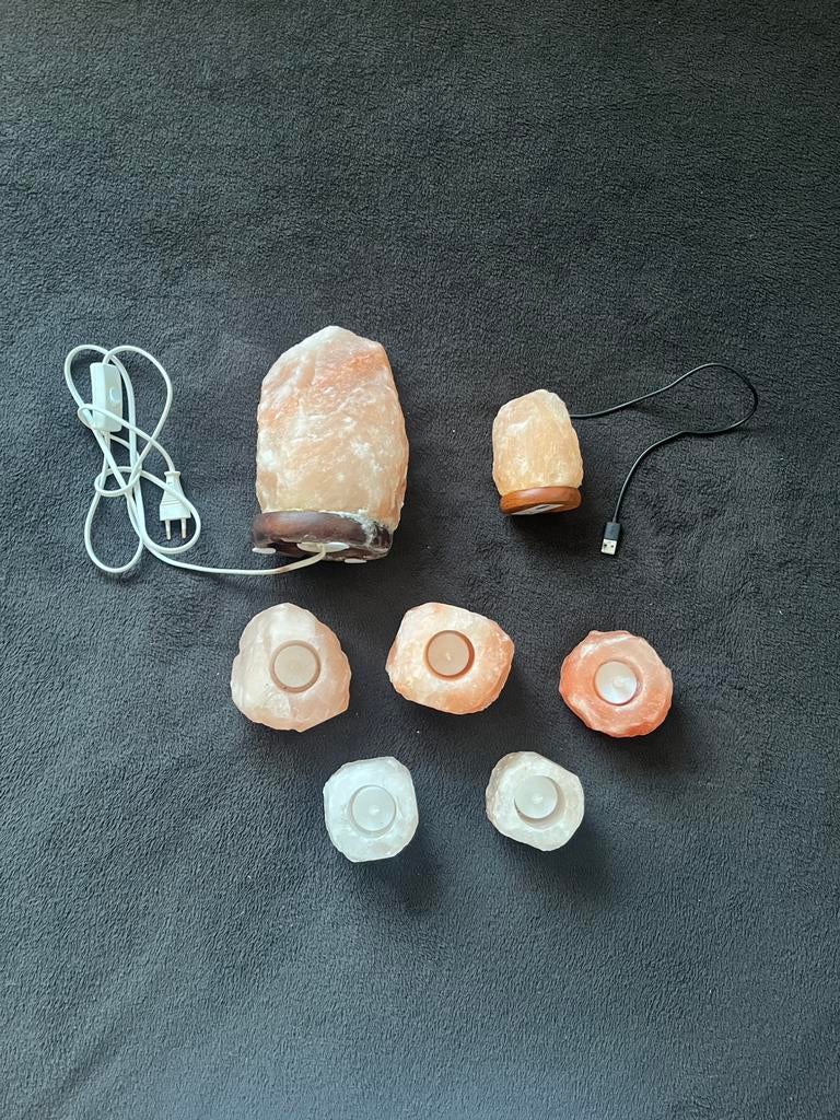 Himalaya Zoutlampen collectie, Huis en Inrichting, Lampen | Tafellampen, Ophalen, Zo goed als nieuw, Minder dan 50 cm