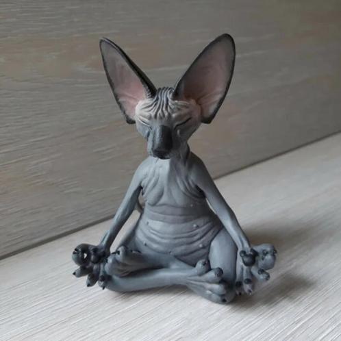 Yoga Kat Beeldje / Beeld Dieren Figuurtje Meditatie Poezen, Verzamelen, Beelden en Beeldjes, Nieuw, Dier, Ophalen of Verzenden