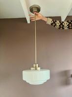 Jaren 30 Gispen Hanglamp - Nieuwstaat, Huis en Inrichting, Lampen | Hanglampen, Ophalen, Zo goed als nieuw, Glas, 75 cm of meer