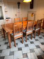 Grote grenen eettafel met stoelen, Huis en Inrichting, Gebruikt, Ophalen