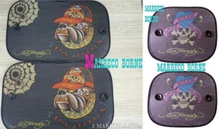 Zonnescherm, Autoscherm Ed Hardy "Skull" en "Bull Dog" 4 st, Auto diversen, Auto-accessoires, Nieuw, Ophalen of Verzenden