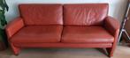 Rode lederen bank, Huis en Inrichting, Minder dan 75 cm, Driepersoons, Leer, Ophalen of Verzenden
