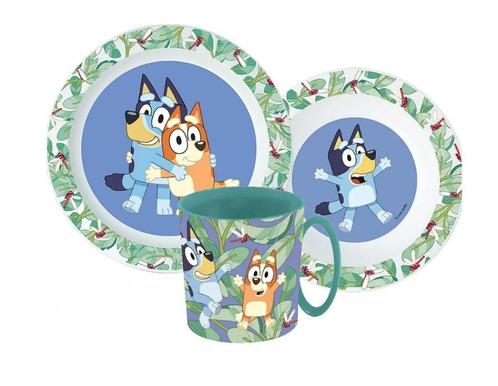 Bluey Kinderservies met Mok - Magnetron, Kinderen en Baby's, Overige Kinderen en Baby's, Nieuw, Ophalen of Verzenden