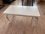 Witte Brocante Salontafel met Sierlijke Poten, Huis en Inrichting, Tafels | Salontafels, Ophalen, Gebruikt, 50 tot 100 cm, Eikenhout