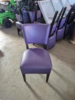GRATIS!! 15 Paarse Stoel / Stoelen met Zwarte Poten, Gebruikt, Overige kleuren, Hout, Ophalen of Verzenden