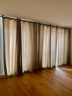 Grijze Gordijnen - Mooie staat! Incl rails, ruim 5m breed, Huis en Inrichting, Stoffering | Gordijnen en Lamellen, Ophalen, Gebruikt