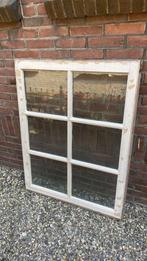 Raam 6- vlaks met oud glas roedeverdeling brocante decoratie, Ophalen