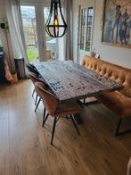 Prachtige robuuste eettafel (oud wagondeel), Huis en Inrichting, Ophalen, Gebruikt, 200 cm of meer, 50 tot 100 cm