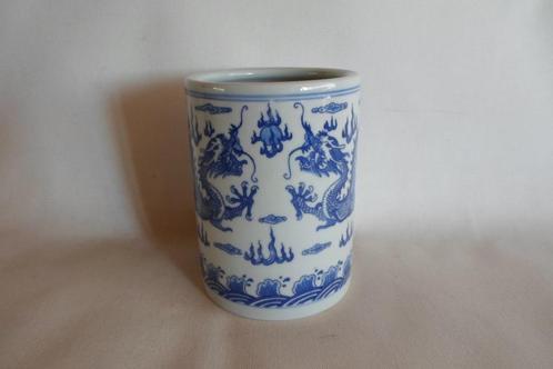 Chinese Pot Cilinder Draken Blauw Wit, Antiek en Kunst, Antiek | Porselein, Ophalen of Verzenden