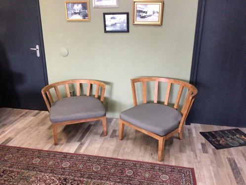 Mooie massief eiken deens design fautuil, Huis en Inrichting, Fauteuils, Zo goed als nieuw, 50 tot 75 cm, Minder dan 75 cm, Ophalen of Verzenden