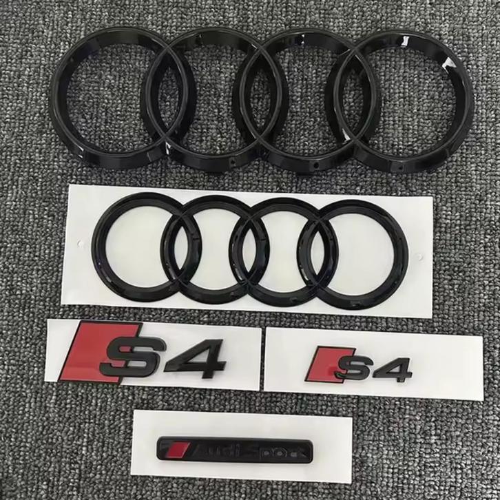 Audi S4 Zwarte Emblemen Set – Direct Leverbaar!, Auto diversen, Tuning en Styling, Ophalen of Verzenden