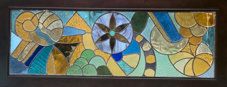 16 stuks art deco glas in lood ramen, Doe-het-zelf en Verbouw, Glas en Ramen, Minder dan 80 cm, Minder dan 80 cm, Glas in lood