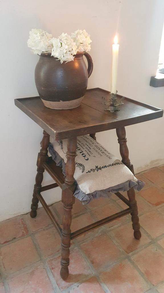 Frans eiken (bijzet)tafel *brocante*landelijk*sober*puur, Antiek en Kunst, Antiek | Meubels | Tafels, Ophalen of Verzenden