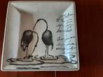 Vierkant bord met kraanvogels - 17,5 cm, Antiek en Kunst, Ophalen of Verzenden