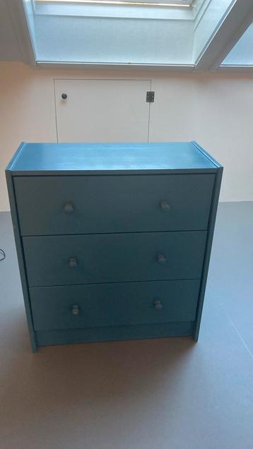 Massief houten kast petrol