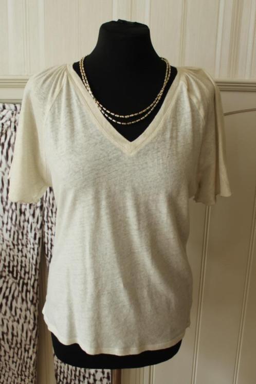 Katoen/linnen top van NUKUS maat 40, Kleding | Dames, Tops, Zo goed als nieuw, Maat 38/40 (M), Wit, Korte mouw, Ophalen of Verzenden