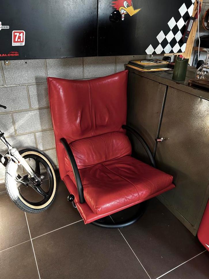 Rolf Benz BMP Torino, Huis en Inrichting, Stoelen, Gebruikt, Eén, Leer, Rood, Ophalen