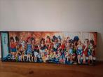 Rij dames voor toilet schilderij, Nieuw, Ophalen of Verzenden, Schilderij, 100 tot 125 cm