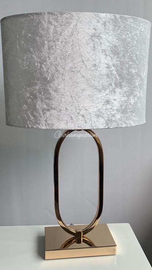 TAFEL LAMP OVAAL RINGLAMP GOUD VELVET KAP ERIC KUSTER STIJL, Huis en Inrichting, Lampen | Tafellampen, Nieuw, Ophalen of Verzenden