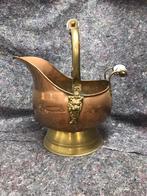 Antieke Koperen “Helm” Kolen kit, Ophalen of Verzenden, Koper