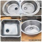 102 - Spoelbakken, wasbakken, gootsteen, Huis en Inrichting, Keuken | Keukenelementen, Ophalen, Gebruikt, 50 tot 100 cm, Minder dan 100 cm