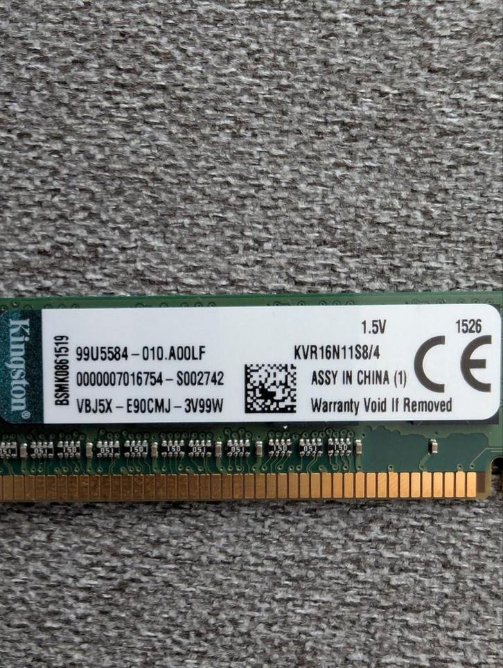 2x 4GB DDR3 Kingston RAM - 8GB Totaal, Computers en Software, RAM geheugen, Gebruikt, Desktop, 8 GB, DDR3, Ophalen of Verzenden
