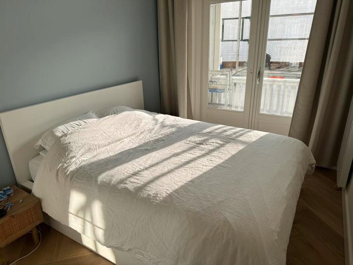 IKEA Malm bed, Huis en Inrichting, Slaapkamer | Boxsprings, Gebruikt, 160 cm, 200 cm, Tweepersoons, Wit, Ophalen