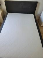 2 persoons boxspring 140/ 200 ,donkergrijs., Ophalen, Gebruikt, Tweepersoons, 140 cm