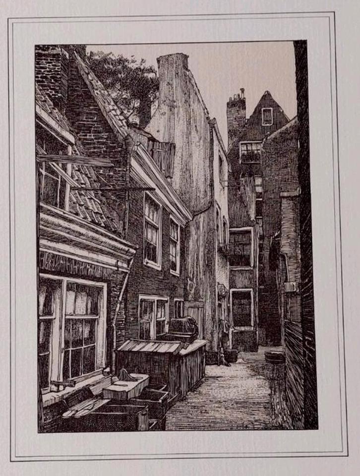 Zevenkattengang Amsterdam - Wenckebach 1970, Antiek en Kunst, Kunst | Etsen en Gravures, Ophalen of Verzenden