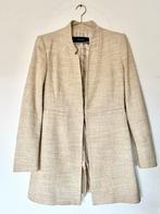 Beige M Zara lange blazer haaksluiting tweed, Kleding | Dames, Maat 38/40 (M), Ophalen of Verzenden, Zo goed als nieuw, Jasje