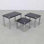 Nesting Tables in Chrome and Wood, set/3, Huis en Inrichting, Ophalen