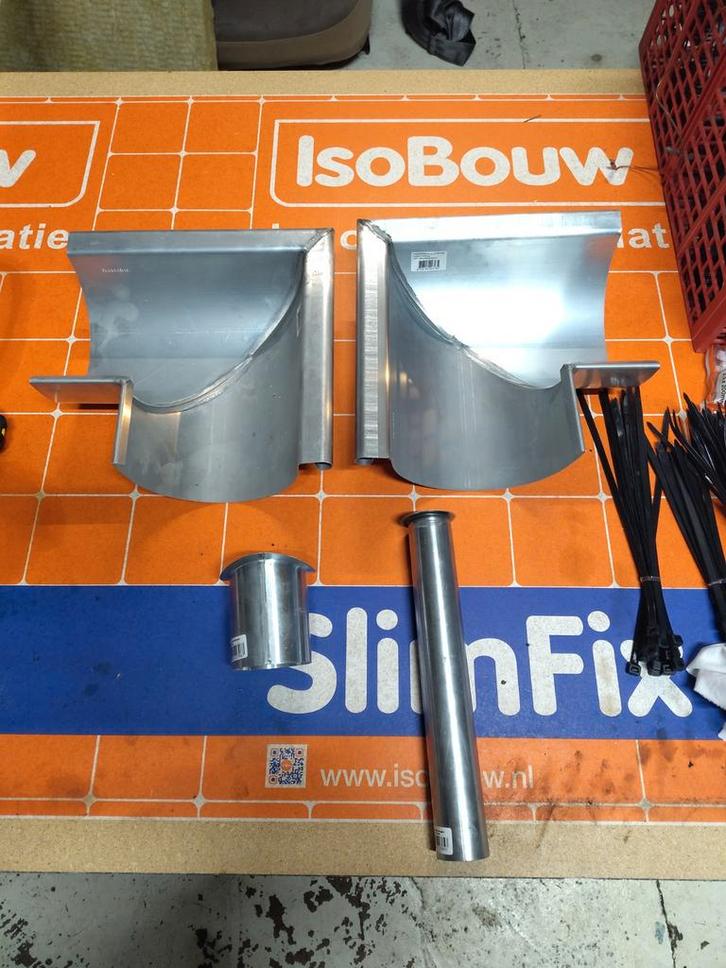 Rheinzink Zinken Gootdelen & Uitloop - Nieuw!, Doe-het-zelf en Verbouw, Buizen en Afvoer, Nieuw, Zink, Minder dan 2 meter, 80 mm of meer