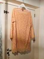 H&M zalm peach kant kanten jurk lange mouw 48/50, H&M, Verzenden, Jurk, Oranje