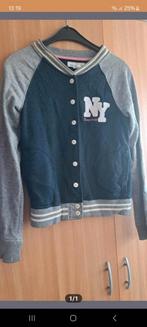 Baseball vest grijs blauw met druk knopen mt 158, Kinderen en Baby's, Jongen of Meisje, Trui of Vest, H&M, Ophalen of Verzenden