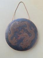 vintage antieke Japanse gong met afbeelding draak rond 33cm, Ophalen of Verzenden