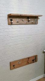 Dubbele Houten Kapstok Met Unieke Kapstokhaken, Ophalen of Verzenden, Gebruikt, Hout, Wandkapstok