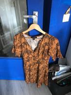 Leuke bruine jurk met zebra’s erop, Bruin, Verzenden, Maat 34 (XS) of kleiner, Gedragen