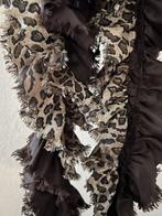 Romano twisted sjaal met leopard print chocoladebruin beige, Romano, Verzenden, Zo goed als nieuw, Sjaal
