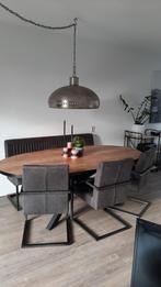 Riante eettafel set 220x120 cm, Huis en Inrichting, Tafels | Eettafels, Ophalen, 100 tot 150 cm, 200 cm of meer, Zo goed als nieuw