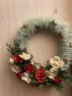 Handgemaakte Krans met Bloemen en Vlinders - 45cm, Ophalen of Verzenden, Zo goed als nieuw