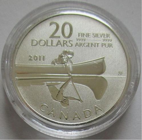 Canada - 20 Dollars 2011 - the Canoe - OVP, Postzegels en Munten, Munten | Amerika, Setje, Noord-Amerika, Zilver, Verzenden