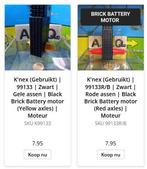 K'nex Onderdelen - Motor  rode en/of gele as, Gebruikt, K'nex Industries Inc., Ophalen of Verzenden, 400 Winding Creek Blvd., Suite 100, Lititz, PA 17543, USA