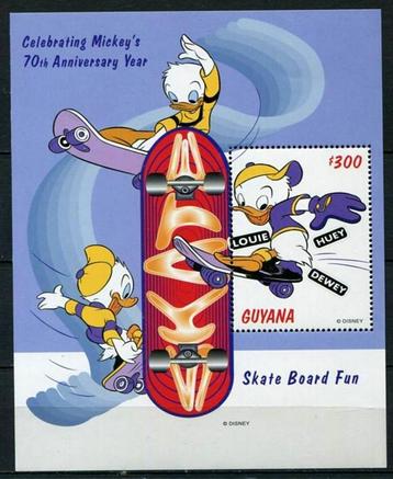 Guyana sport skate board Walt Disney Mickey Donald MNH   beschikbaar voor biedingen