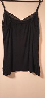 Zwarte top met spagetti bandjes, Kleding | Dames, Tops, Ophalen of Verzenden, Zo goed als nieuw, Zwart, Zonder mouw