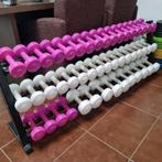 Dumbells 1 en 2kg met rek, Sport en Fitness, Fitnessmaterialen, Ophalen, Gebruikt, Benen, Dumbbell