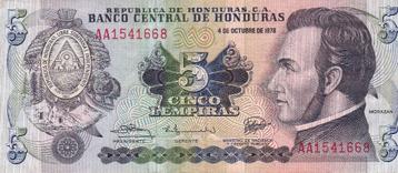 HONDURAS 5 LEMPIRAS beschikbaar voor biedingen